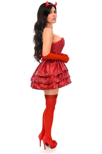 Daisy Corsets Top Drawer 5 PC Red Sequin Devil Corset Costume in Red 