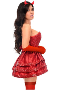 Daisy Corsets Top Drawer 5 PC Red Sequin Devil Corset Costume in Red 