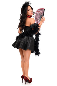 Daisy Corsets Top Drawer 5 PC Sexy Saloon Girl Corset Dress Costume in Black 