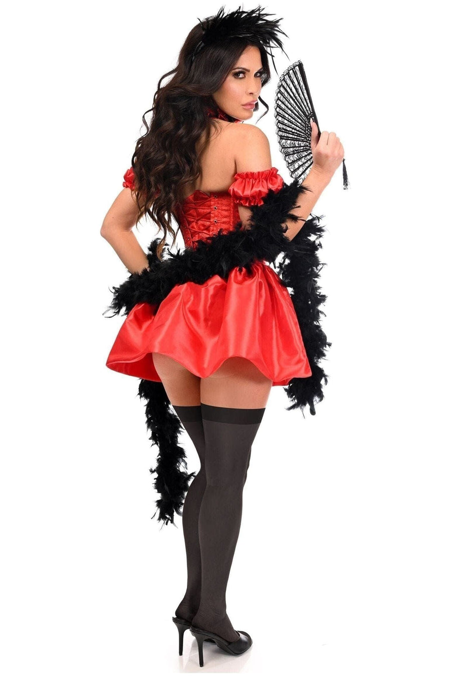 Daisy Corsets Top Drawer 5 PC Sexy Saloon Girl Corset Dress Costume in Red 