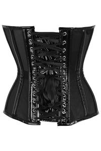 Daisy Corsets Top Drawer Black Mesh Net w/Patent Steel Boned Overbust Corset in Black 