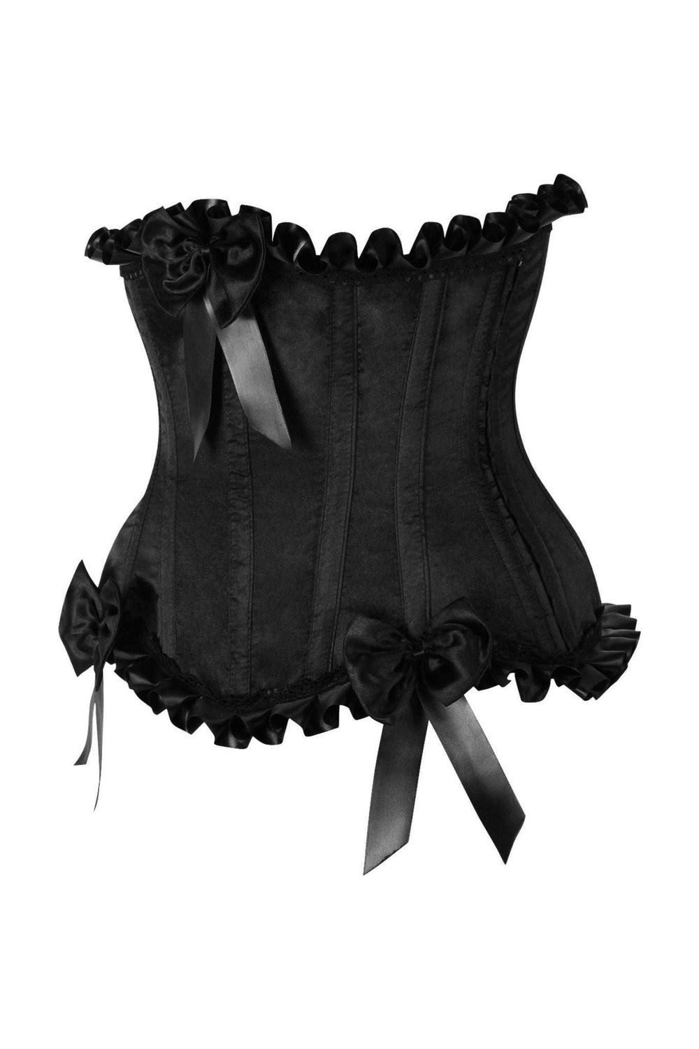 Daisy Corsets Top Drawer Black Steel Boned Burlesque Underbust Corset Waist Cincher in Black 