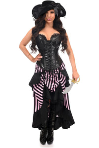 Daisy Corsets Top Drawer Black/Pink Striped Premium Corset Costume in Pink  from SexyShoes.com