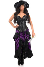 Top Drawer Black/Purple Striped Premium Corset Costume