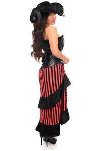 Daisy Corsets Top Drawer Black/Red Striped Premium Corset Costume in Red 