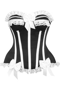Daisy Corsets Top Drawer Black/White Steel Boned Burlesque Corset in Black  from SexyShoes.com
