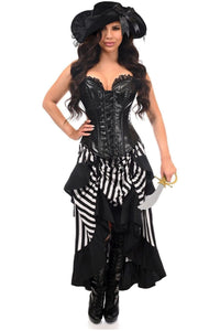 Daisy Corsets Top Drawer Black/White Striped Premium Corset Costume in White  from SexyShoes.com