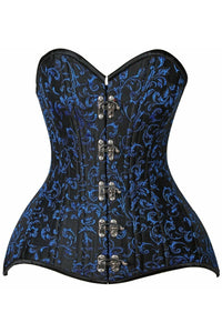 Daisy Corsets Top Drawer CURVY Blue Brocade Double Steel Boned OverBust Corset in Blue  from SexyShoes.com