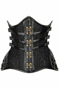 Daisy Corsets Top Drawer CURVY Steampunk Steel Double Boned Under Bust Corset in Black  from SexyShoes.com