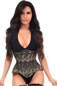 Daisy Corsets Top Drawer Camouflage Double Steel Boned Waist Training Corset Cincher in Camo  from SexyShoes.com