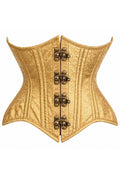 Top Drawer Double Steel Boned Gold Brocade Curvy Underbust Corset