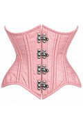Top Drawer Double Steel Boned Light Pink Brocade Curvy Underbust Corset
