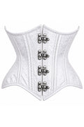 Top Drawer Double Steel Boned White Brocade Curvy Underbust Corset