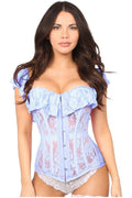 SS-Top Drawer Lt Blue Sheer Lace Steel Boned Corset