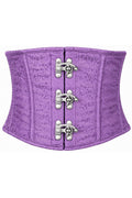 Top Drawer Lt Purple Brocade Steel Boned Mini Cincher w/Clasps
