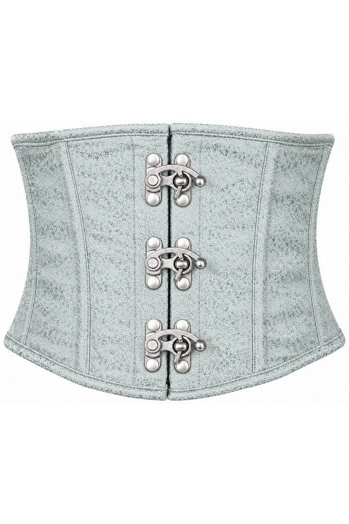 Top Drawer Mint Green Brocade Steel Boned Mini Cincher w/Clasps