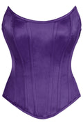 Top Drawer Plum Satin Steel Boned Overbust Corset w/Side Zipper