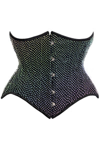 Daisy Corsets Top Drawer Rainbow Rhinestone Steel Boned Underbust Cincher Corset in Rainbow  from SexyShoes.com