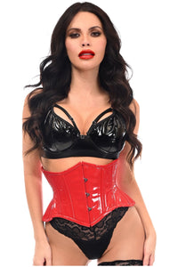 Daisy Corsets Top Drawer Red Patent Steel Boned Mini Cincher Under Bust Corset in Red  from SexyShoes.com