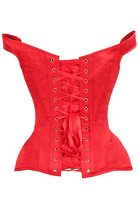 Daisy Corsets Top Drawer Red Satin Steel Boned Corset w/Straps in Red 