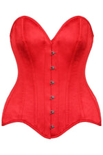 Top Drawer Red Satin Steel Boned Overbust Corset