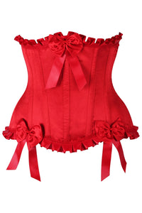 Daisy Corsets Top Drawer Red Steel Boned Burlesque Underbust Corset Waist Cincher in Red  from SexyShoes.com