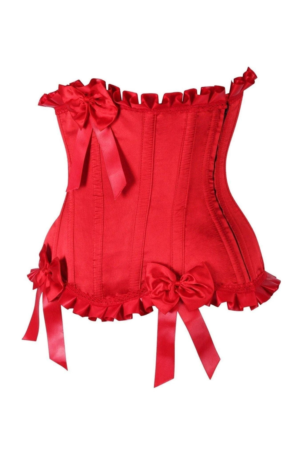 Daisy Corsets Top Drawer Red Steel Boned Burlesque Underbust Corset Waist Cincher in Red 