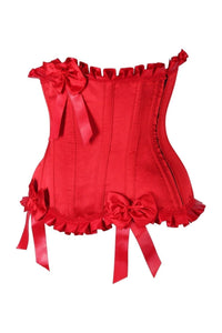 Daisy Corsets Top Drawer Red Steel Boned Burlesque Underbust Corset Waist Cincher in Red 