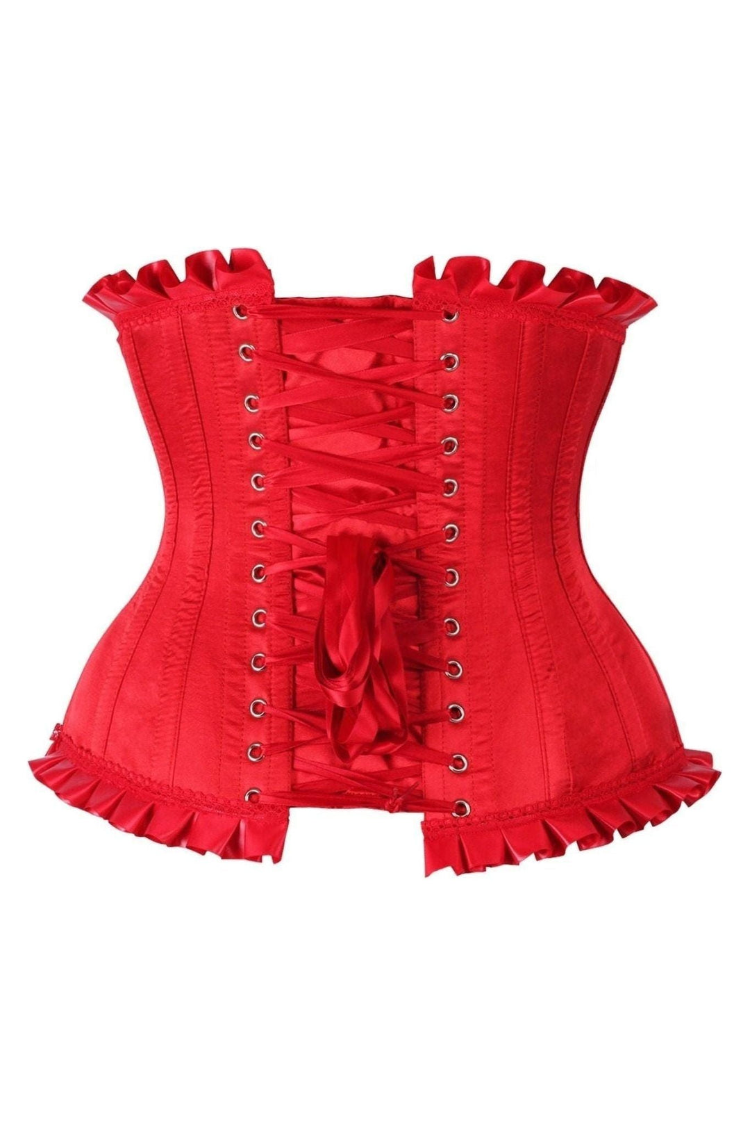 Daisy Corsets Top Drawer Red Steel Boned Burlesque Underbust Corset Waist Cincher in Red 