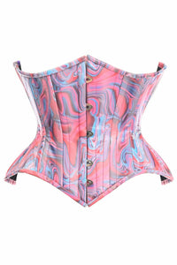 Daisy Corsets Top Drawer Retro Swirl Steel Boned Curvy Cut Underbust Cincher Corset in Multi  from SexyShoes.com