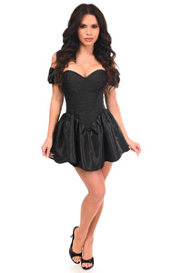 Daisy Corsets Top Drawer Steel Boned Black Brocade & Taffeta Corset Dress in Black  from SexyShoes.com