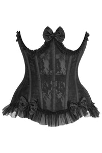 Daisy Corsets Top Drawer Steel Boned Black Lace Underwire Burlesque Underbust Corset Cincher in Black  from SexyShoes.com