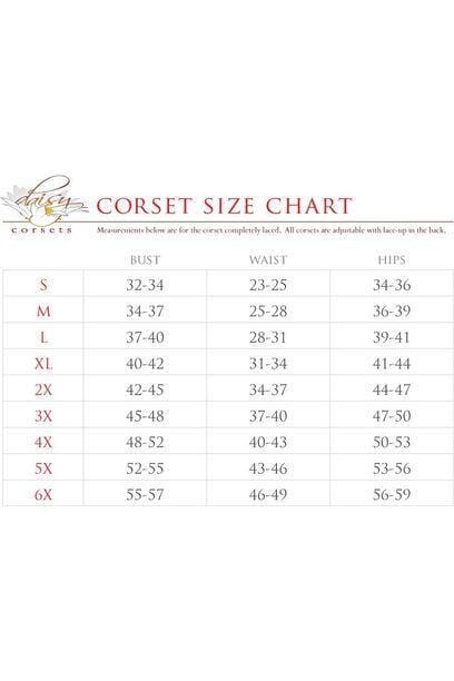 Daisy Corsets Top Drawer Steel Boned Blue Denim Plunge Neckline Overbust Corset in Blue 