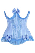 Top Drawer Steel Boned Blue Lace Underwire Burlesque Underbust Corset Cincher