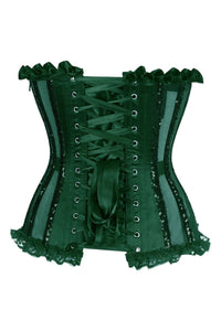 Daisy Corsets Top Drawer Steel Boned Dark Green Sequin Underwire Bustier Corset in Green 