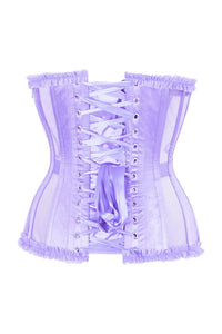 Daisy Corsets Top Drawer Steel Boned Lavender Mesh Underwire Burlesque Underbust Corset Cincher in Purple 