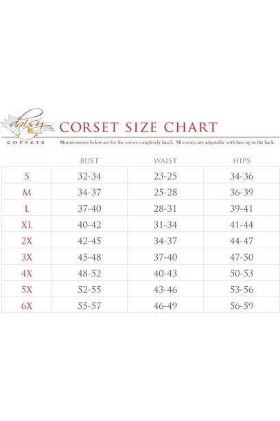 Daisy Corsets Top Drawer Steel Boned Light Blue Denim Plunge Neckline Overbust Corset in Blue 