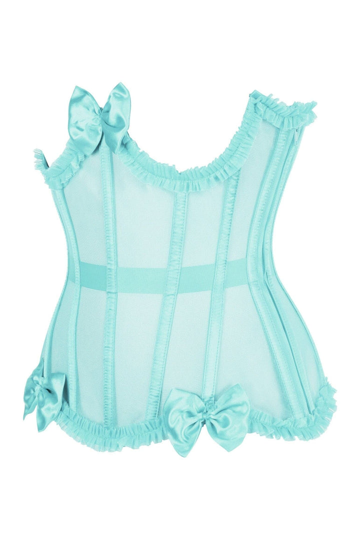 Top Drawer Steel Boned Mint Green Mesh Underwire Burlesque Underbust Corset Cincher