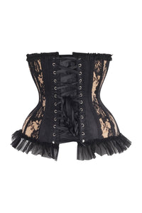 Daisy Corsets Top Drawer Steel Boned Nude/Black Lace Underwire Burlesque Underbust Corset Cincher in Ivory 