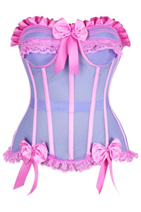 Daisy Corsets Top Drawer Steel Boned Purple/Pink Mesh Underwire Bustier Corset in Purple  from SexyShoes.com