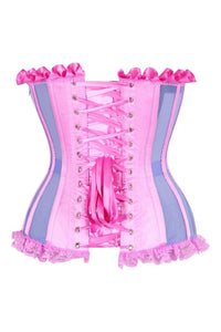 Daisy Corsets Top Drawer Steel Boned Purple/Pink Mesh Underwire Bustier Corset in Purple 