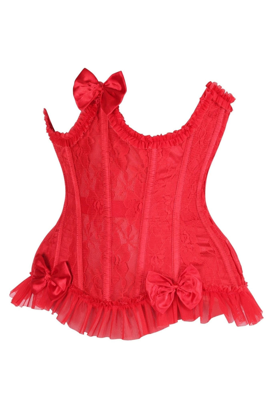 Top Drawer Steel Boned Red Lace Underwire Burlesque Underbust Corset Cincher