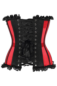 Daisy Corsets Top Drawer Steel Boned Red/Black Mesh Underwire Bustier Corset in Red 