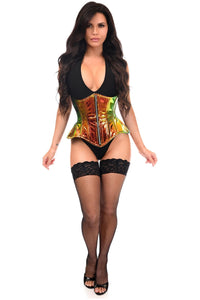 Daisy Corsets Top Drawer Sunset Holo Double Steel Boned Underbust Waist Cincher Corset in Multi 
