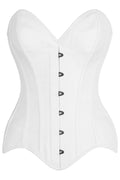 SS-Top Drawer White Cotton Steel Boned Overbust Corset