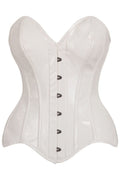 Top Drawer White Patent Leather Steel Boned Overbust Corset
