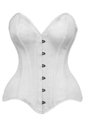 SS-Top Drawer White Satin Steel Boned Overbust Corset