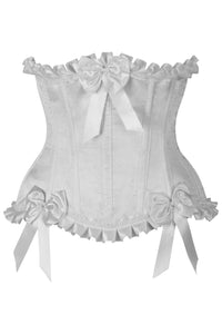 Daisy Corsets Top Drawer White Steel Boned Burlesque Underbust Corset Waist Cincher in White  from SexyShoes.com