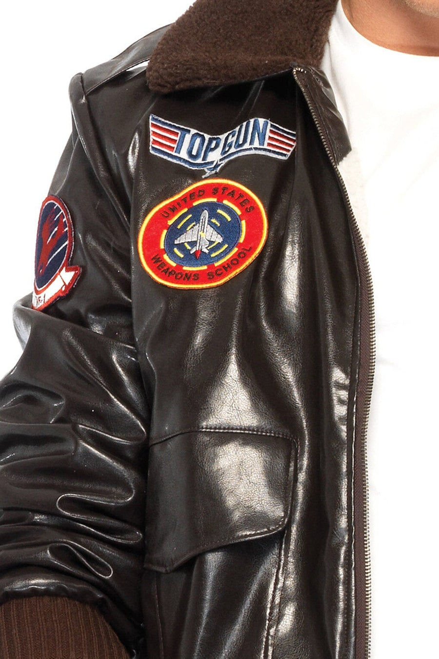 Leg Avenue Top Gun Men's Bomber Jacket SM in Brown 