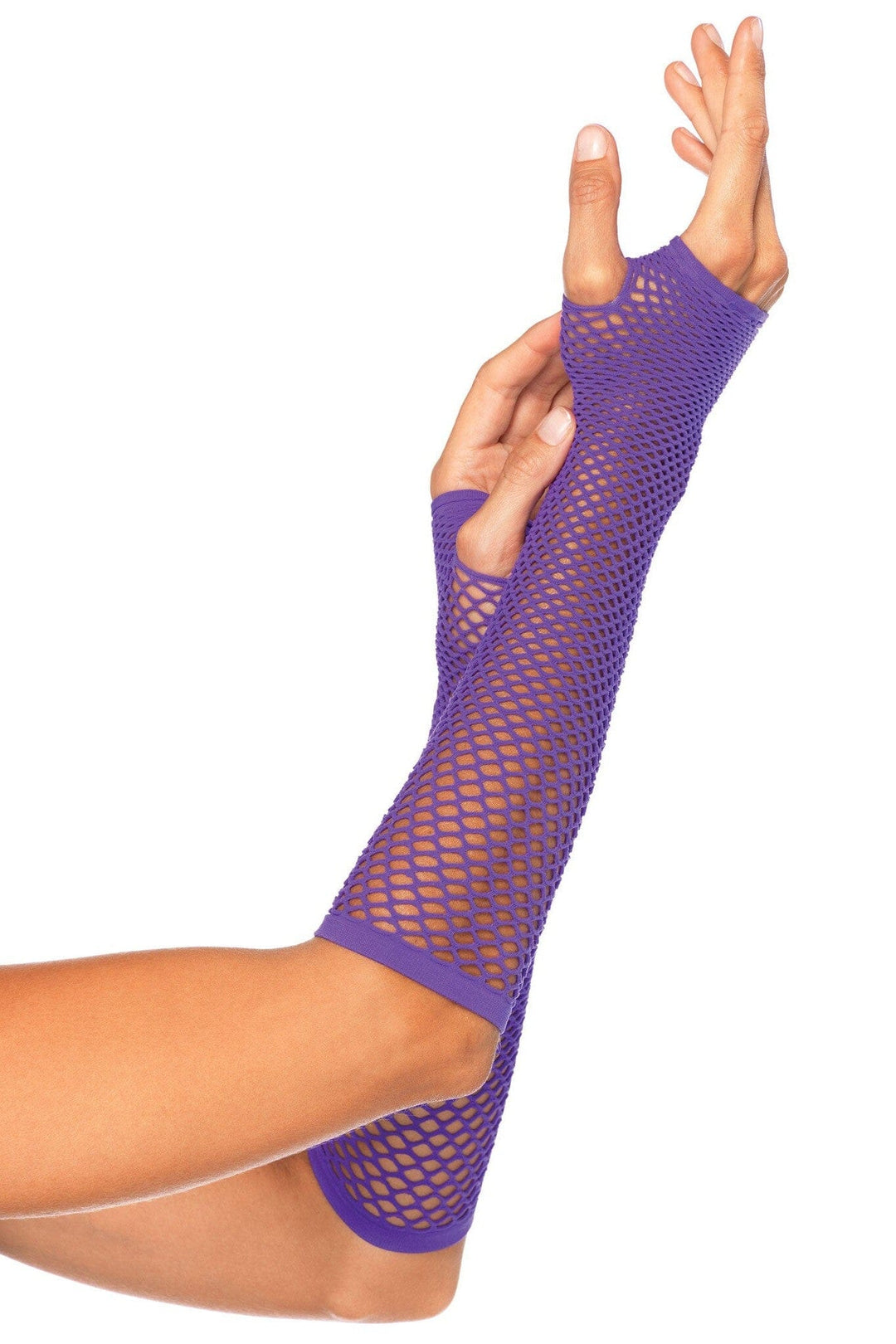 Leg Avenue Triangle Net Fingerless Gloves in Purple  from SexyShoes.com